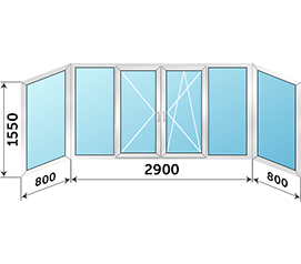 Балконное окно Provedal 4500x1550