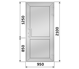 Одностворчатая дверь глухая Alumil Supreme S91 950x2100