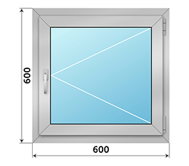 Одностворчатое окно ALUTECH 600x600