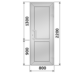 Одностворчатая дверь глухая Alumil Supreme S91 800x2200