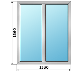 Двухстворчатое окно Alumil Supreme S91 1330x1560