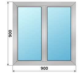 Двухстворчатое окно Alumil Supreme S91 900x900